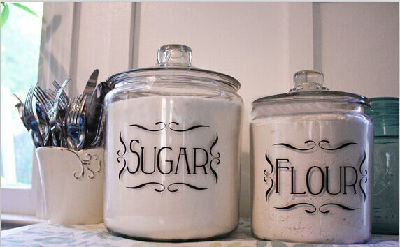 Spice Jar Labels - Kitchen Labels , Set of 4
