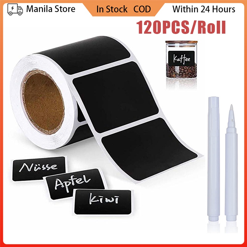 Spice Jar Labels - 120pcs/roll Jars Labels Erasable Chalkboard Label