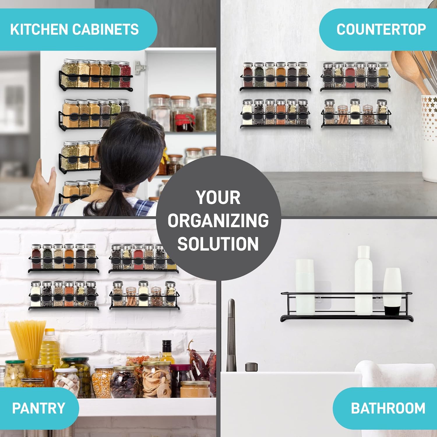 2PCS Kitchen Spice Rack Metal  - огляд і ціна Spice Jar Labels
