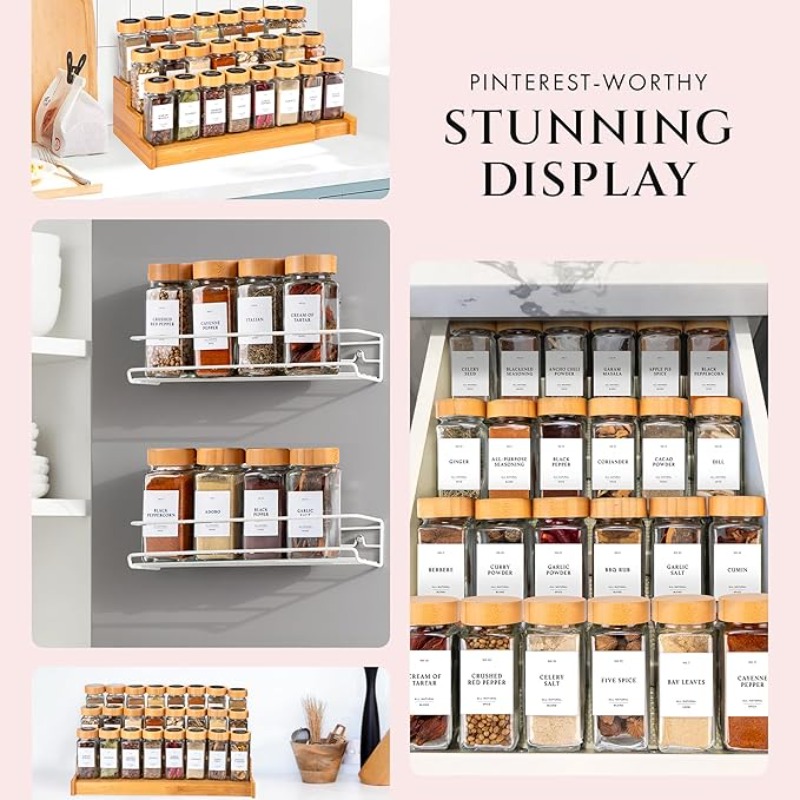 Square Spice Jars Set with Woo - огляд і ціна Spice Jar Labels