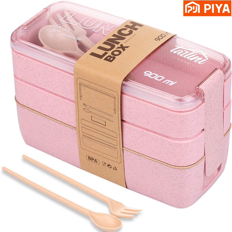 3-In-1 Compartment Wheat Straw - огляд і ціна Meal Prep Lunch Boxes