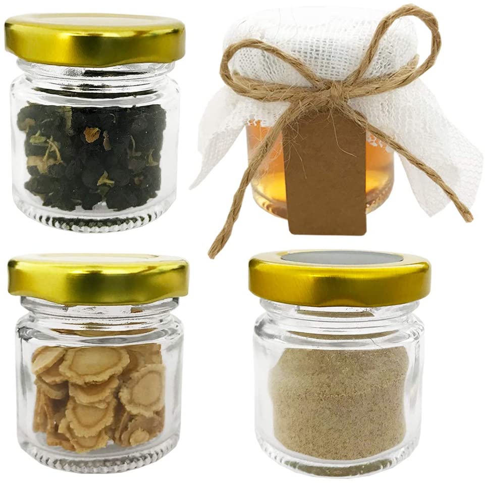 Glass Jars with Gold Lids, Min - огляд і ціна Spice Jar Labels