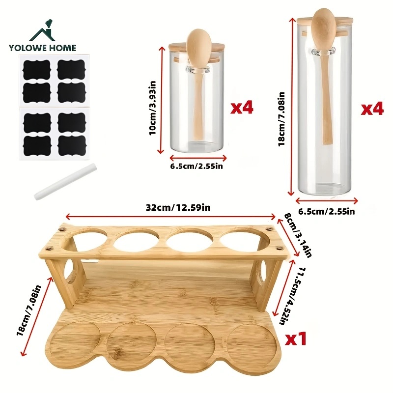 8-Piece Glass Storage Containe - огляд і ціна Spice Jar Labels
