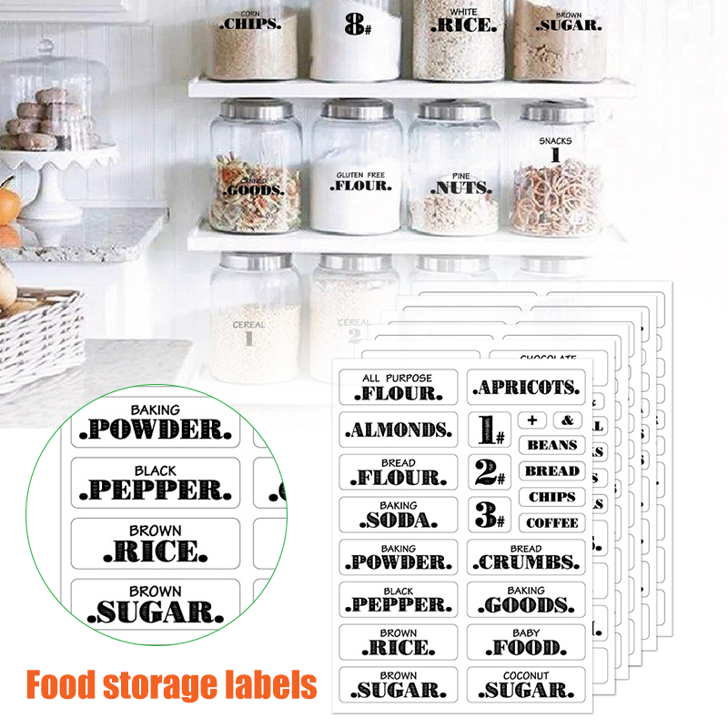132pcs Kitchen Food Stickers W - огляд і ціна Spice Jar Labels
