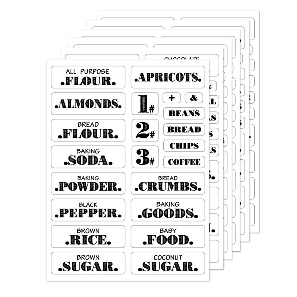 132pcs Kitchen Food Stickers W - огляд і ціна Spice Jar Labels