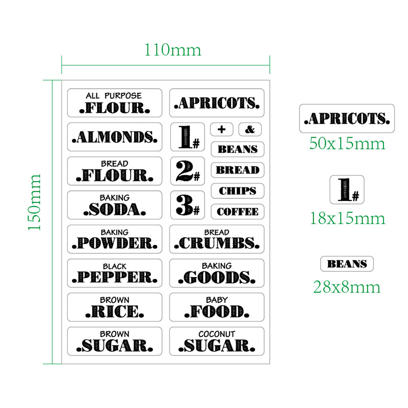 132pcs Kitchen Food Stickers W - огляд і ціна Spice Jar Labels