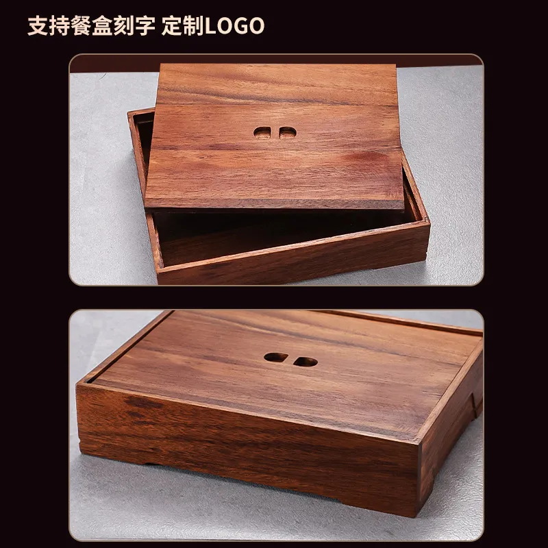 Black Walnut Bento Box with Di - огляд і ціна Meal Prep Japanese Food